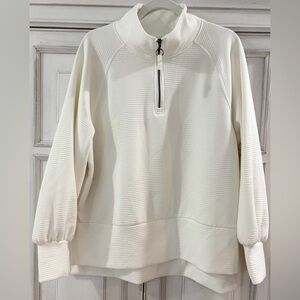 PRELOVED SZ XL Balance Collection Ivory 1/4 zip Textured Pullover